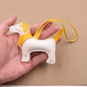 Porte-clés en cuir de luxe en forme de chien de dessin animé, bijoux 3D en forme d'animal, porte-clés Border <span class=keywords><strong>Collie</strong></span>, porte-clés de chien de chasse Kawaii, porte-clés de voiture - Product Image 1