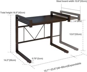 Estante de almacenamiento de artículos de organización del hogar de doble nivel de ahorro de espacio de diseño moderno, estante telescópico <span class=keywords><strong>para</strong></span> horno microondas en forma de <span class=keywords><strong>L</strong></span> <span class=keywords><strong>para</strong></span> Cocina - Product Image 2