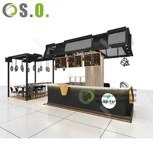 MDF木质现代创意木质咖啡吧柜台展示销售购物中心迷你咖啡店亭设计咖啡亭