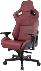 Chaise de jeu ergonomique en cuir PU rouge pour bureaux et chambres, confortable avec pédales - Product Image 3
