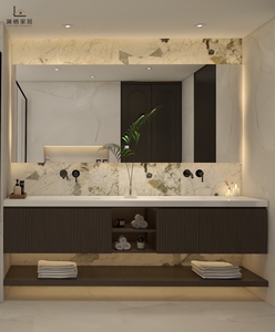 <span class=keywords><strong>Armadio</strong></span> Modulare Ecologico e Ignifugo con Porta Scorrevole in Vetro e Legno, Specchio e Piano in <span class=keywords><strong>Resina</strong></span> <span class=keywords><strong>per</strong></span> Camera da Letto - Product Image 4
