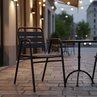 Chaise de salle à manger d'extérieur en fer et métal pour jardin, fauteuil simple en acier pour patio