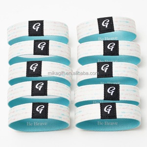 Khuyến Mại Quà Tặng Miễn Phí Mẫu Polyester Rpet Chất Liệu Có Thể Đảo Ngược Đàn Hồi Dây Đeo Cổ Tay Vòng Đeo Tay Biểu Tượng Tùy Chỉnh NFC Dệt Vá - Product Image 2