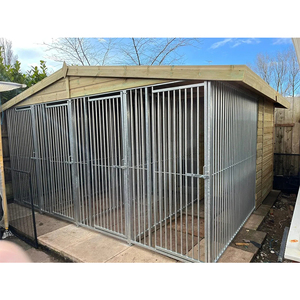 家の外の正方形のチューブ犬の犬小屋xxl屋外金属ケージ犬の実行 - Product Image 1