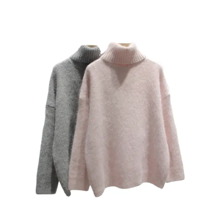 BSCI Hotsale Fashion Luxury Winter Casual Angora Wool Mix Classic Soft And Warm Winter Womens Sweater