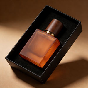 Esclusiva Bottiglia di Profumo Ricaricabile in Vetro Ambrato Satinato Quadrato Minimalista con Tappo in Metallo - Product Image 3