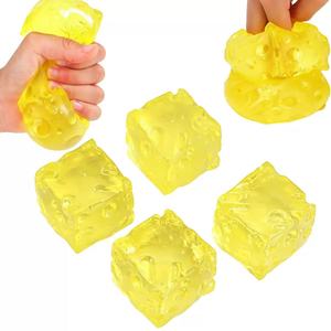 New Designs 12pcs/box Cheese Squishy Toys Maltose Cheese Cube Stress <b>Ball</b> <b>Squeeze</b> Sensory Fidget Toys Slow Rise Squishy Toy - Product Image 3