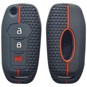 <span class=keywords><strong>Silicone</strong></span> lật Gấp bìa Chính Trường hợp đối với <span class=keywords><strong>Ford</strong></span> Bronco F-150-250 Explorer 3 nút từ xa Vỏ chìa khóa bảo vệ - Product Image 2