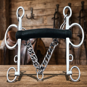 Pelham Mullen Boca Caballo Bit con goma rígida-Mejilla de 140mm - Product Image 2
