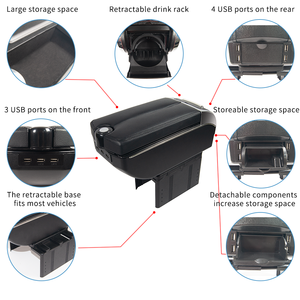 Reposabrazos Universal Multifuncional para Coche, Base de Plástico, Ajustable, Consola Central de Almacenamiento para Coche - Product Image 3