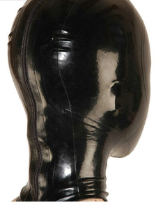Black Sex Full Head <strong>Hood</strong> <strong>Latex</strong> Rubber Women's <strong>Hoods</strong> with Eye Mask Dildo Mouth Gag Fetish Mask Headgear for Bondage Gear Toys - Product Image 5