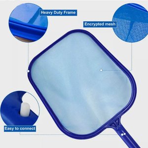 Épuisette à feuilles bleue pour piscine, avec manche télescopique et maille fine, pour l'élimination des débris de piscine et de spa - Product Image 5
