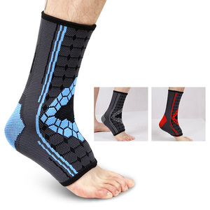1 paire de talon en nylon, <span class=keywords><strong>bleu</strong></span>, rouge, anti-blessures, basket-ball, randonnée, manches, avec deux sangles en silicone - Product Image 1