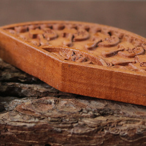 แผ่นไม้พีชสลักลายห้าสิริมงคล จี้ห้อยรถแบบ DIY  สไตล์จีน ของขวัญ - Product Image 2