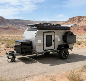 Caravana Ligera Tipo Lágrima con Cocina Exterior Trasera |   Remolque de Viaje Compacto, RV Fácil de Remolcar para Aventuras Familiares de Campamento - Product Image 1