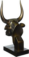 Estatua de poliresina Apis the Bull, estatua de busto de Dios de la fuerza egipcio, 26,5 cm, poliresina, acabado en bronce
