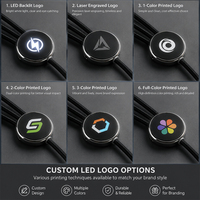 Kabel Data Promosi Logo Kustom Hadiah 1.2m Nilon Kepang 3 2 Input Ganda USB Tipe C Tembaga Murni Kabel Pengisian Daya LED