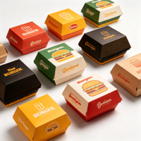 Boîtes à emporter en papier kraft jetables de qualité alimentaire, imperméables et recyclables, avec des matériaux recyclés, boîtes à hamburgers et à sushis en pulpe moulée