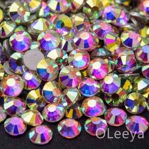 Strass en verre de haute qualité SS3-SS50, non thermocollants, cristal AB, à dos plat, pour la décoration des ongles - Product Image 3