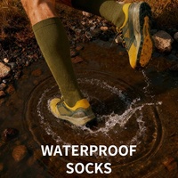 Chaussettes de randonnée mi-mollet imperméables et respirantes à 3 couches en nylon renforcé, avec talon sans couture et bout anti-ampoules, idéales pour la pêche et la pêche à la ligne.