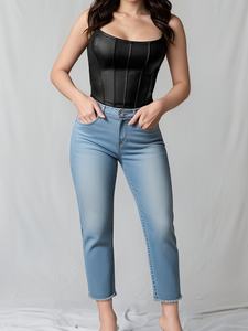 <span class=keywords><strong>Bustier</strong></span> en cuir pour femme <span class=keywords><strong>Corset</strong></span> Tops Respirant Sans couture Nylon & Spandex Sexy Sortir Party Club Top pour adultes - Product Image 6