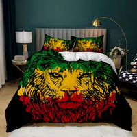 Drap de lit de luxe Simba Lion King 3D housse de couette taie d'oreiller draps ensemble de literie
