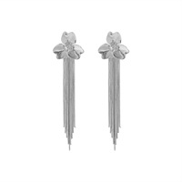 Boucles d'oreilles élégantes et tendance haut de gamme, pendantes vintage en métal avec fleurs et fausses perles
