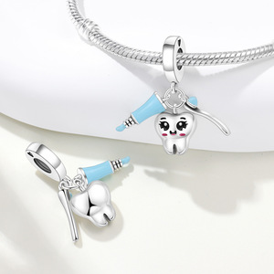 Pulsera original de cuentas de cobre blanco - Colgante DIY para dientes sanos, un accesorio personalizado adecuado tanto para hombres como para mujeres - Product Image 5