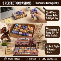 Southpeak Toy Barre de chocolat en mousse PU à remontée lente, jouet anti-stress à presser, Squishy Factory CE OEM Vente en gros