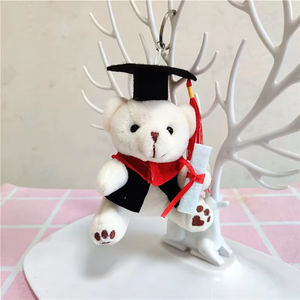 Peluche Ours Docteur de Dessin Animé avec Rembourrage en Coton PP, Pendentif Porte-clés, Petit Cadeau Commémoratif de Remise de Diplôme pour Étudiants - Product Image 3