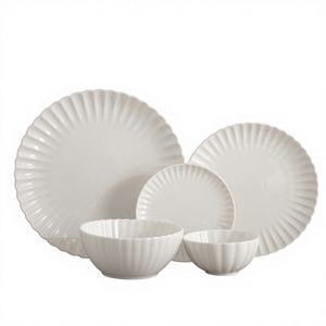 Vintage Embossed Lace Porcelain European Dinnerware <b>Set</b> Dishwasher <b>Microwave</b> Safe Reusable for Wedding Party Restaurant Home Use - Product Image 1