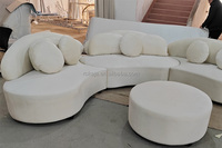 Einfaches Bogenförmiges Stoffsofa Modernes Wohnzimmer 2 3 4 5 6 Sitzer Sofa-Kombination Halbkreisförmiges Samt-Freizeitsofa