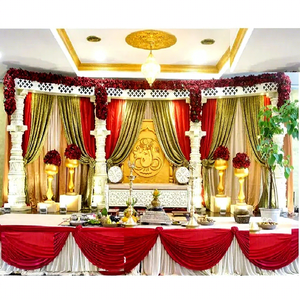 Escenario Abierto para Bodas Tamilas, Estilo Mandap, con Pilares Dev, Conjunto de Mandap para Bodas, Escenario de Boda Indio Asequible - Product Image 1
