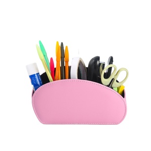 LG8175 Custom Logo PU Leather Home Office Desktop Organizer with <strong>Remote</strong> <strong>Control</strong> <strong>Storage</strong> 5 Compartment Pen Holder Cosmetic Box - Product Image 2