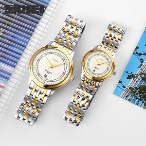 SKMEI 9272 nouvelle version mode Couple montre-bracelet de luxe <span class=keywords><strong>montres</strong></span> à Quartz hommes femmes amoureux OEM & ODM strass - Product Image 2