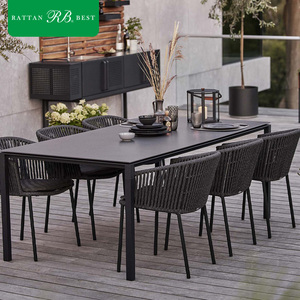 <span class=keywords><strong>Fauteuil</strong></span> de jardin moderne à large assise en <span class=keywords><strong>aluminium</strong></span> tressé avec coussin pour villa et patio - Product Image 5