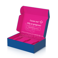 Boîte d'expédition en carton ondulé personnalisable avec logo, motif dessin animé, auto-adhésive, finition mate et gaufrage, matériaux recyclés, taille sur mesure