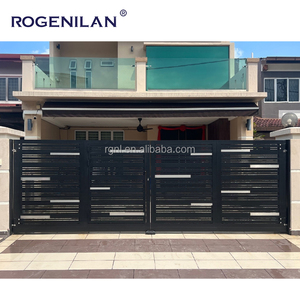 Rogenilan Aluminium Pliant Tuinpoort Barrière Portes Usine Allée Personnalisée Portes Extérieures <span class=keywords><strong>Prix</strong></span> Eingangstor - Product Image 3