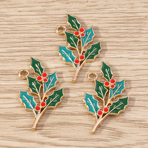 Weny, confezione da 10 pezzi, ciondolo a forma di foglia simulata in lega con effetto goccia d'olio, colore nocciola - Product Image 3