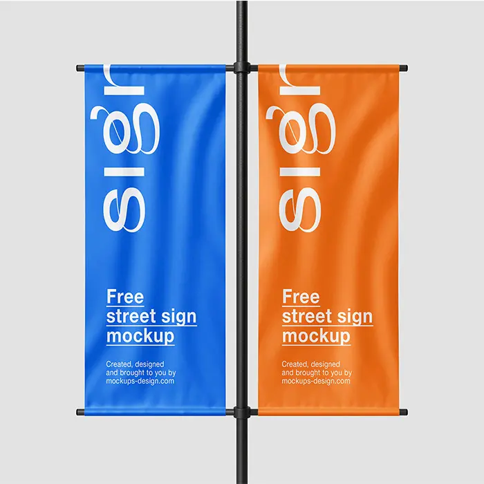 Promotion Custom Street DYE Sublimation druck Straßen lampe Lichtmast hängen Rechteck Flagge Banner für Straßen werbung