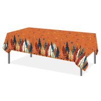 Nappe de table Huancai pour fête de Thanksgiving, motif arbre aquarelle d'automne, nappe en plastique jetable pour fournitures de fête d'automne