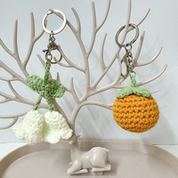 Porte-clés léger en peluche douce faite à la main, crochet 3D, cristal, tournesol, kaki, pendentif tricoté, design bohème anime, écologique
