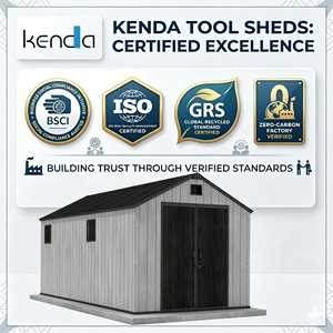 โรงเก็บของ KENDA GRANITE รุ่น Apex ขนาด 8x16 ฟุต - ความจุขนาดใหญ่พิเศษ, หน้าต่าง 4 บาน, รองรับการต่อขยายแบบโมดูลาร์ - Product Image 4