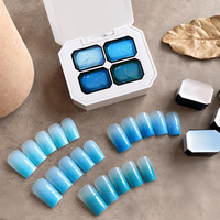 Gel Constructeur Solide 4 Couleurs, Imperméable et Longue Durée, Gel Dégradé 4-en-1 Populaire Sans Résidu, Idéal pour Usage en Salon