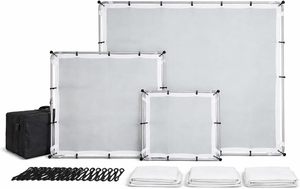 Panneau diffuseur de lumière fixe 100*194cm avec écran, grand réflecteur argenté en alliage d'aluminium pour la photographie - Product Image 1
