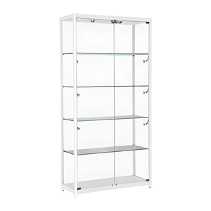 VITRINE AVEC CADRE EN <span class=keywords><strong>ALU</strong></span> BLANC 19 1/2 "L X 19 1/2" L X 78 "H - Product Image 2
