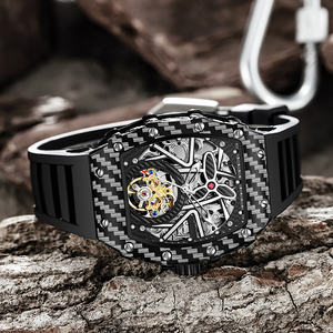 Tùy chỉnh sang trọng của người đàn ông tự động xem Hot Thùng thiết kế cơ khí phong trào sáng Silicone dây đeo cao su không thấm nước - Product Image 2