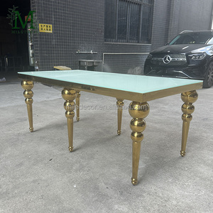 KHÁCH SẠN đám cưới đồ nội thất Chất lượng cao Vàng Kim Cương bảng gương Glass Top Hình Chữ Nhật đám cưới Bảng - Product Image 5