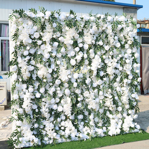 KL-WA96 Wholesale <b>Artificial</b> Rose <b>Flower</b> <b>Wall</b> Panel Backdrop Roll up 8ft X 8ft <b>Flower</b> <b>Wall</b> for Wedding Party Event Decoration - Product Image 5