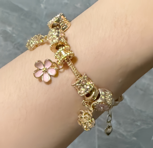 Pulsera de Moda para Mujer, Chapada en Oro de 18k, Cadena de Acero Inoxidable con Dijes de Aleación, Corazón, Flor, Trébol, Cristal, Estilo Punk, CZ, Regalo de San Valentín - Product Image 3